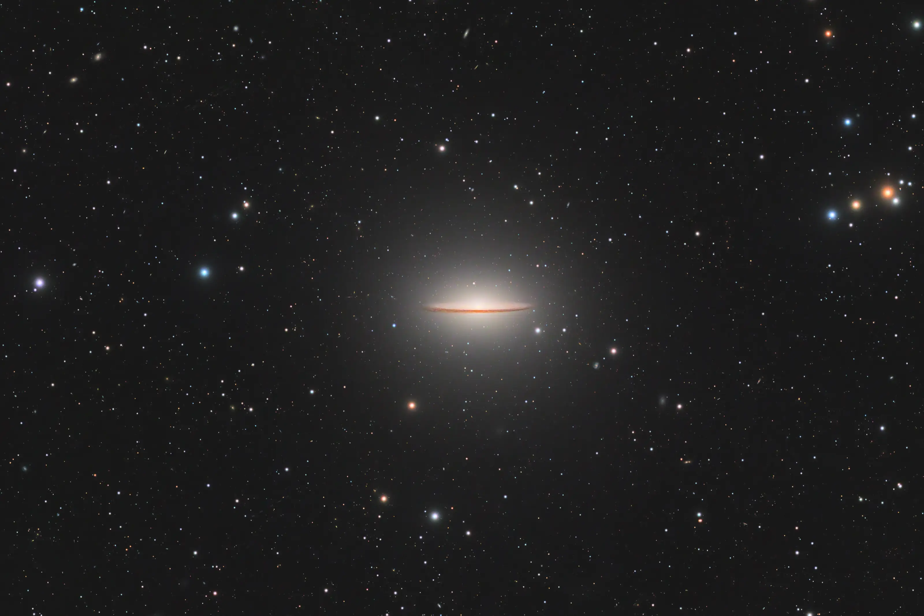 The Sombrero Galaxy adrift in a field of stars