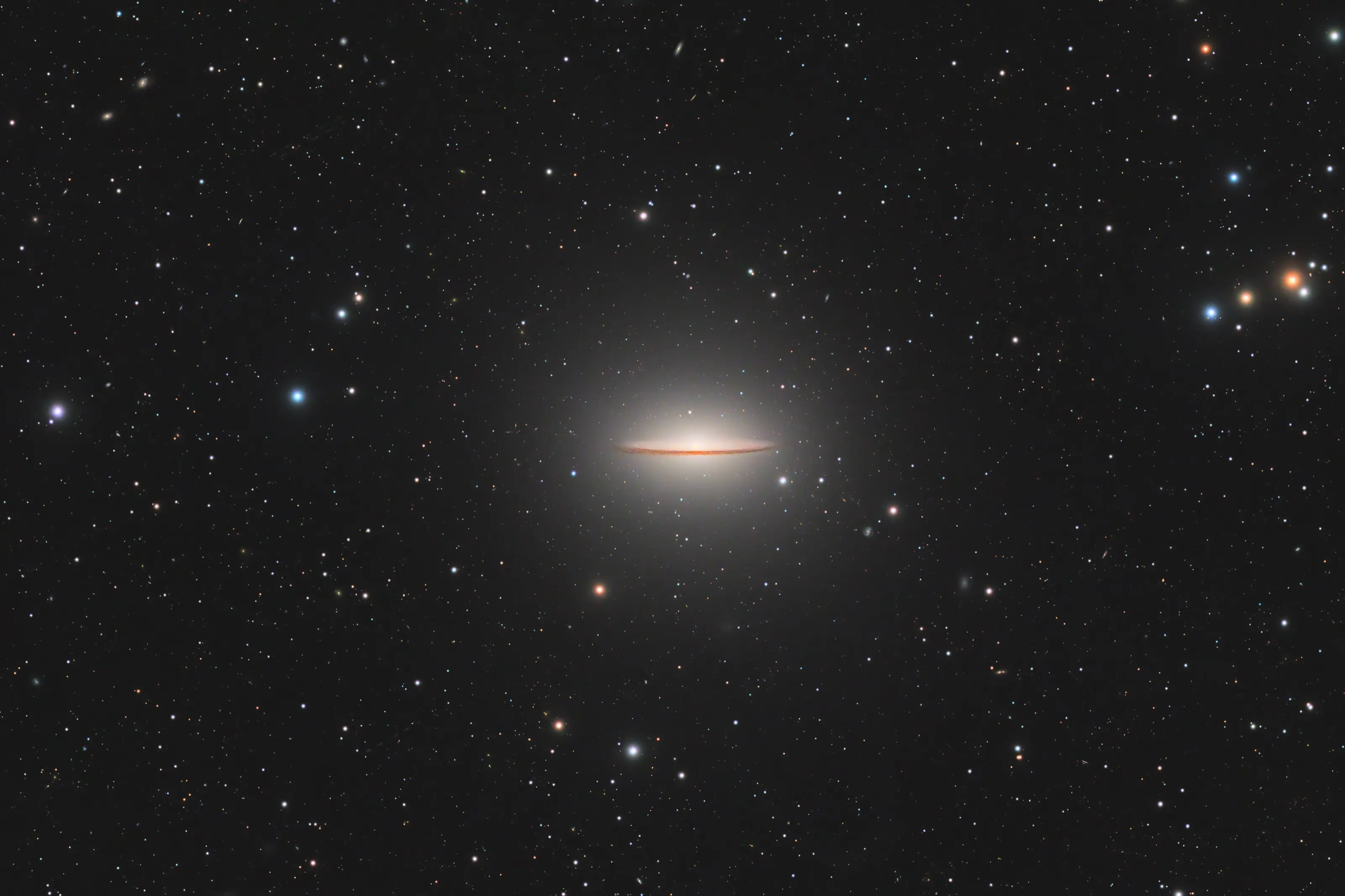 The Sombrero Galaxy adrift in a field of stars