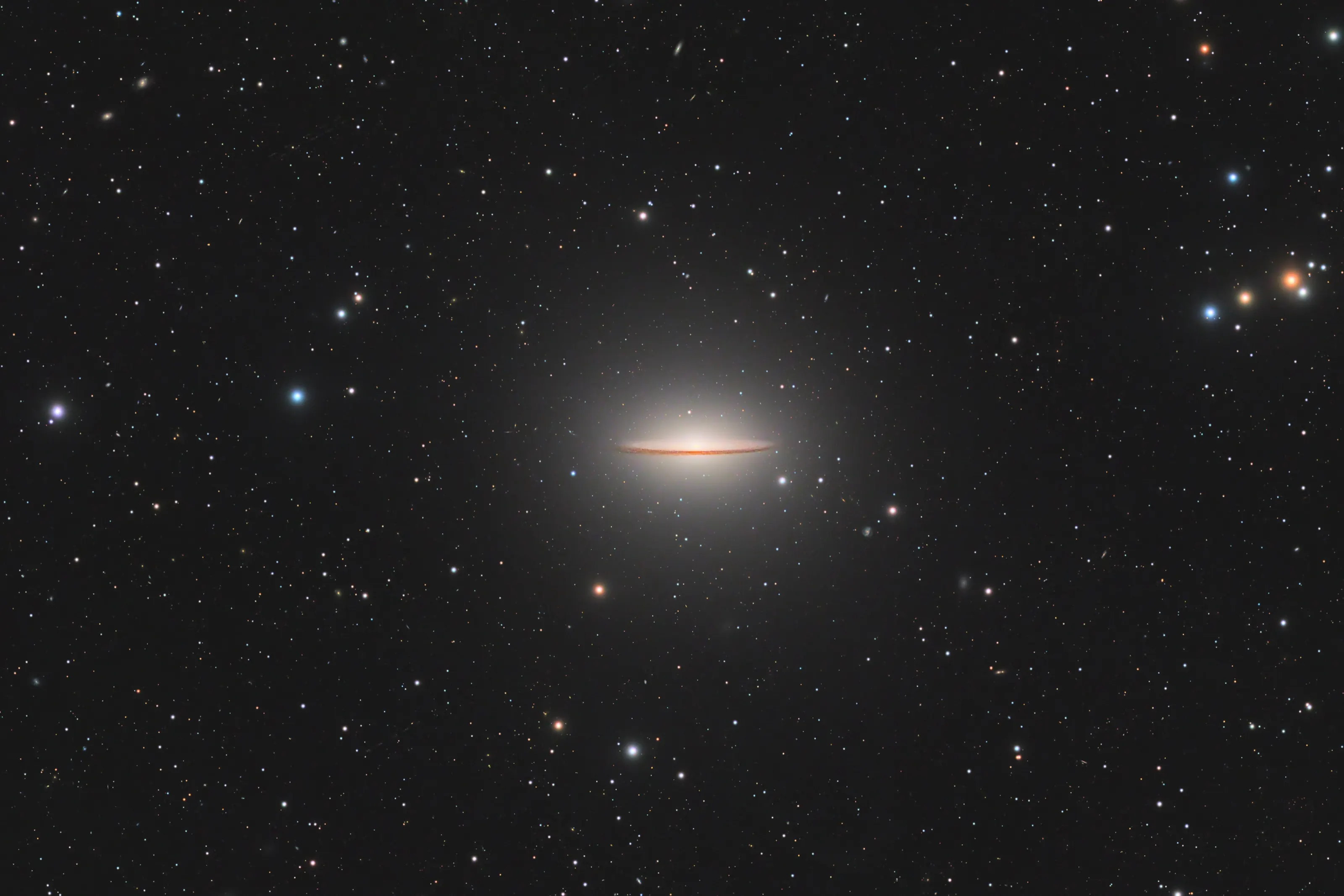 The Sombrero Galaxy adrift in a field of stars